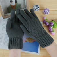 Muška zima drži topla kašmir pune boje tiskane pletene pletene rukavice tamno siva jedna veličina