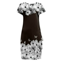 Ljetna haljina Ljetne žene kratki rukav Cvjetni izrez cvjetni uzorci Ležerne prilike za crtanje Slim