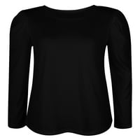 Capreze baggy tunika bluza posada za žetvu za žene okrugla ovratnik Majica s pulovernim majicama dnevnog odjeća s dugim rukavima crne s