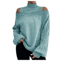Čvrsta boja dugih rukava dugih rukava, labav pulover Srednja težina