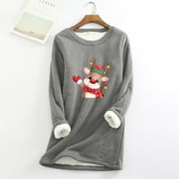 Božićni vrhovi ženska jesenska zima povremena temperamenta modna plišana toplo podloga mačja džemper