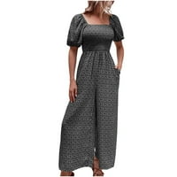 Smihono ženski modni ženski četverokutni hlače sa šljokicama s kratkim vratima sa šljokicama s tiskanim