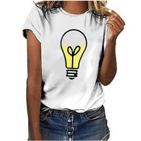 Sijalice Grafičke majice za žene Ležerne prilike Crew vrat kratkih rukava Smiješna dizajnerska bluza