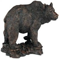 Statua skulptura Rustikalni nametanje Grizzly Bear na potezu smole OK-158