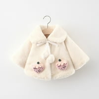 FESFESFES TODDLER Baby Girls Shaw Wal Winter Bow Deck unaprijed gornji odjećni kaput Fleece Cloak na prodaju