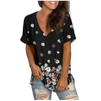 Košulje za žensko vijeće proljeće ljetne modne plaže Ležerne prilike, majica s kratkim rukavima TOP Black XXXL
