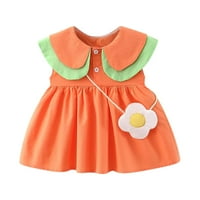 Sdjma Toddler Child Baby Girl Summer Solid Color haljina + mala Satchel
