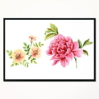 Ružičasta i narančasto cvijeće 'akvalitetni cvjetni okviri Canvas Art Art Print