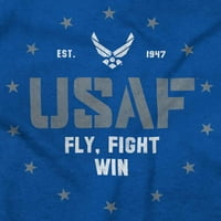 Air Forth Fly Fight Win Logo Muška grafička majica Tees Brisco Marke 5x