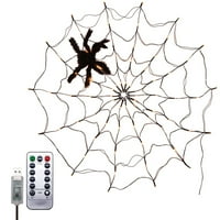 Set Spiderweb Light Haunted Svečana dodirna plastična kreativna vizualna efekta LED lampica za Halloween