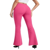 Avamo Žene Modne gamaše visokog struka Solidne boje Yoga Hlače Tummy Control hlače hlače pantalone