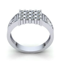 Originalna 0,75ct okrugli rez dijamant muški 3 okončavi zainteresovani za angažman prsten čvrstog 10k