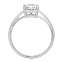 2. CT Sjajni smaragdni rez Clear Simulirani dijamant 18k bijeli zlatni pasijans prsten sz 5.75