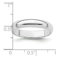 Bijeli sterling srebrni prsten za vjenčanje standardni rodijum-popisani polovinu