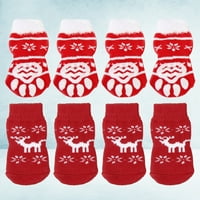 Božićne tople pamučne čarape Božićne tematske kućne ljubimce mačke neklizajuće čarape čarape za kućne ljubimce Potrošni materijal s crvenim stilom 4