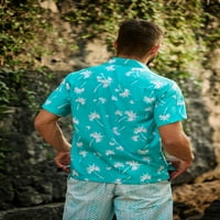 Aloha Hawaiian majice za muškarce s kratkim rukavima, niz turkizni XL