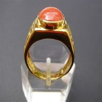 Prirodno certificirano Crveno Coral Moonga 7. CT. Gemstone Unise prsten u panchadhatu apriltingstone nakit prsten Halloween poklon
