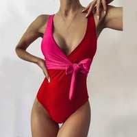 Finelylove ženske kupaće kostime čipke Sport BRA Style Bikini crveni s