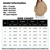 Tkinga modna dukserica s dugim rukavima za žene s kapuljačom čvrstim vrhovima prevelike pulover džepne