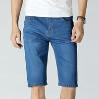 Yotyukeb traperice za muškarce traperice za muškarce proljeće i ljetne casual solidne boje ravno hlače Jeans hlače