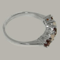 Britanci napravio 14k bijelo zlato Real Garnet & Opal Womens Vječni prsten - Opcije veličine - Veličina