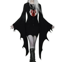 JTCKARPU WOMENS za odrasle Hallowee N za žene Vintage Flared rukava mini haljina gotičke performanse kugle