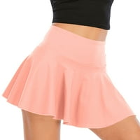 Yuwull ženske suknje za ženske suknje visokog struka lagane atletske golf Skorts suknje s kratkim džepovima ružičaste boje