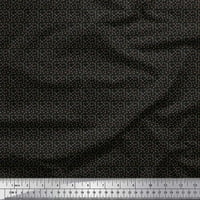 Soimoi crna Poly Georgette Linija tkanina i krug Geometrijski print Šivaći tkaninu dvorište široko