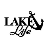 Život jezera sa sidrom Metalnom dekoru Dekor Dekorativno jezero Kućni kabinski znak Život je bolji znakovni znak Accent Metal Art - Veličine Boje - 14 crno - unutarnje vanjsko mjesto u SAD-u