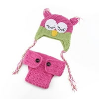 Owl Style bebe novorođenčad novorođeni ručni pleteni kukičani šešir kostim za bebe Fotografiju