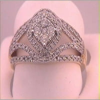 10k žuto zlatni okrugli dijamantski prsten CTTW