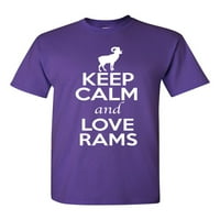 Držite mirne i ljubavne Rams Farm Farm Lover Ljubav za odrasle majica Tee