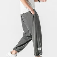 Tklpehg teretni hlače za muškarce Solidne boje modne casual dugačke hlače Klasično Twill Relapoženo