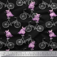 Soimoi pamučna poplin tkanina Bicikl i šišmiš Dečji dekor tkanini otisnuti dvorište široko