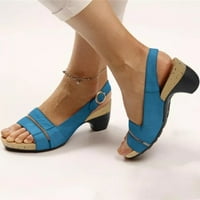 Zuwimk sandale za žene, ženska otvorena nožna haljina za rastapnu haljinu sandale s niskim petom vjenčane cipele plavo