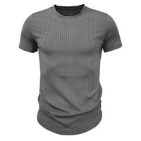 Rebrasti mišićni majica za muškarce kratki rukav mišićni košulja Trenutajte atletski osnovni rastezljivi majica Meka bluza pulover