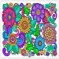 Cvjetna doodles - bojanje veličine divovske veličine - 32,5 22