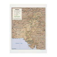 Karta pakistanskog postera zidnog otiska