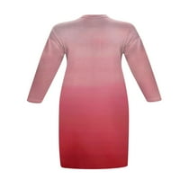 Cuoff haljine Ženske ljeto plus veličine V izrez dugih rukava džep ružičaste XL