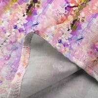 Ljetne ženske košulje žene ljetne pamučne posteljine majice tiskanje labavog fit bluza rukave vintage crewneck plus ružičasta L