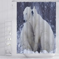 Slatka životinja Polarna medvjeda tuš za tuširanje Vodootporno poliester kupaonica zavjesa za kupatilo za prtljažnu toalet poklopac ne-klizanja