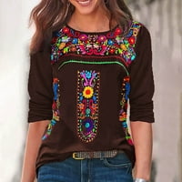 Ženski pulover Duks moda kauzalna okrugla vrata za ispis bluza dugih rukava majica dugih rukava jeseni