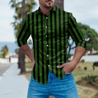 Muške majice Striped ispisani ovratnik na dugih rukava modni ležerci apstraktni rever gumb Odjeća za