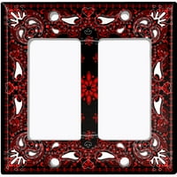 Preklopna ploča za metalnu svjetlost crvena crna bandana paisley pločica TIL044
