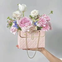 Papir cvijeće poklon torbe BO s ručkom, cvjetni aranžmani torba za bukete, cvjećarna torba za nošenje poklon futrola za dnevno zaljubljene rođendan za vjenčanje rođendan Party Pink