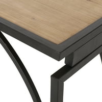 Cristian Modern industrijski krajnični stol u obliku C, antička smeđa i crna