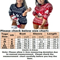Hait Ladies pulover Jumper Božićni džemper Dress Crew izrez Mini haljine žene dugih rukava crne s