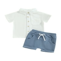 Lieramram Toddler Boy Summer Set odjeće, mjeseci 2T 4T 4T majica s kratkim rukavima + elastični šarke za struk