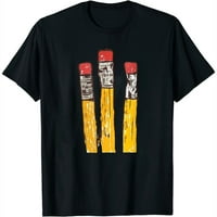 Reljef anksioznosti - žute olovke sa gumnim zabritosti lagano ugriznih ženskih grafičkih tina: majice