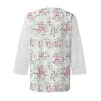 Dukseri Bazyrey za žene Loase Fit FIT LONGLEVE Trendy Solid Bluze Henley Casual Bluzes Pink 5xl